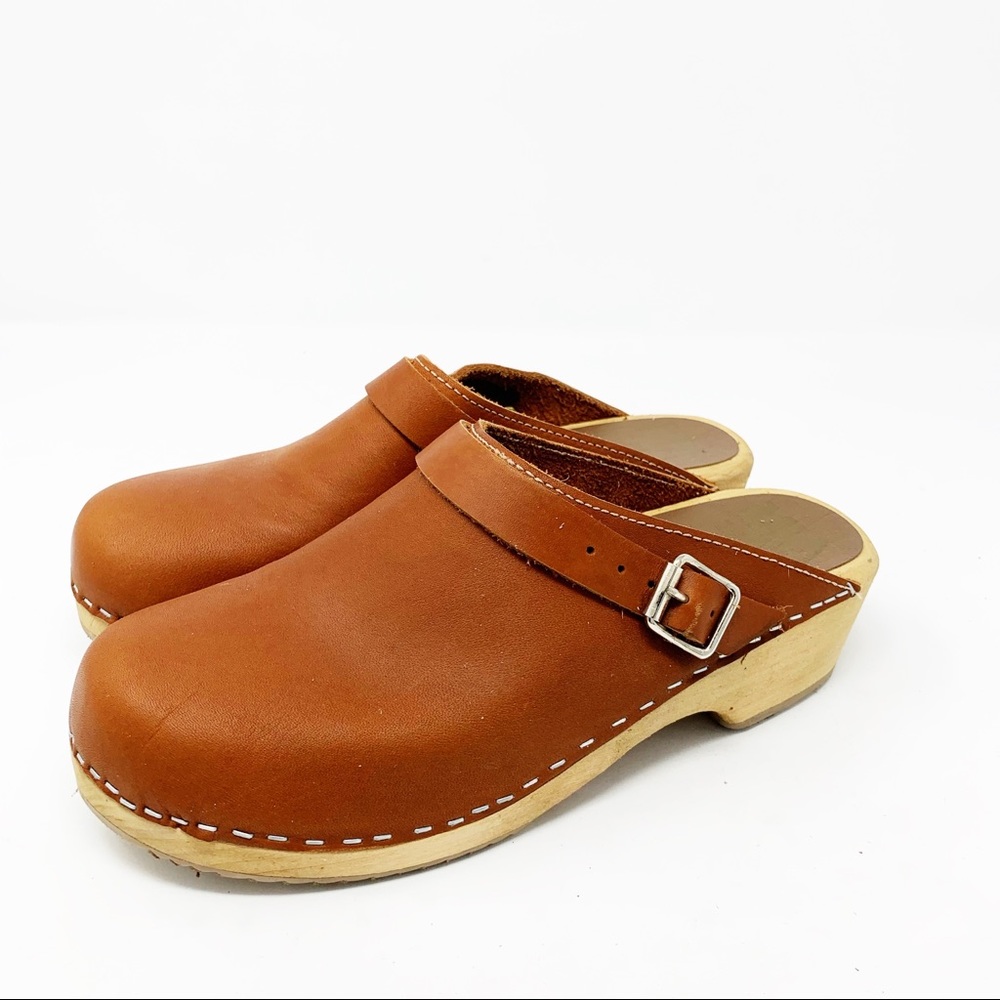 MIA Clog Leather Wood Alma Buckle